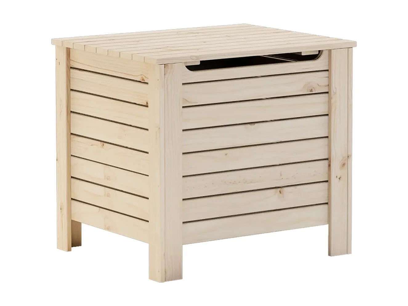 Caixa de armazenamento com tampa RANA madeira maciça de pinho