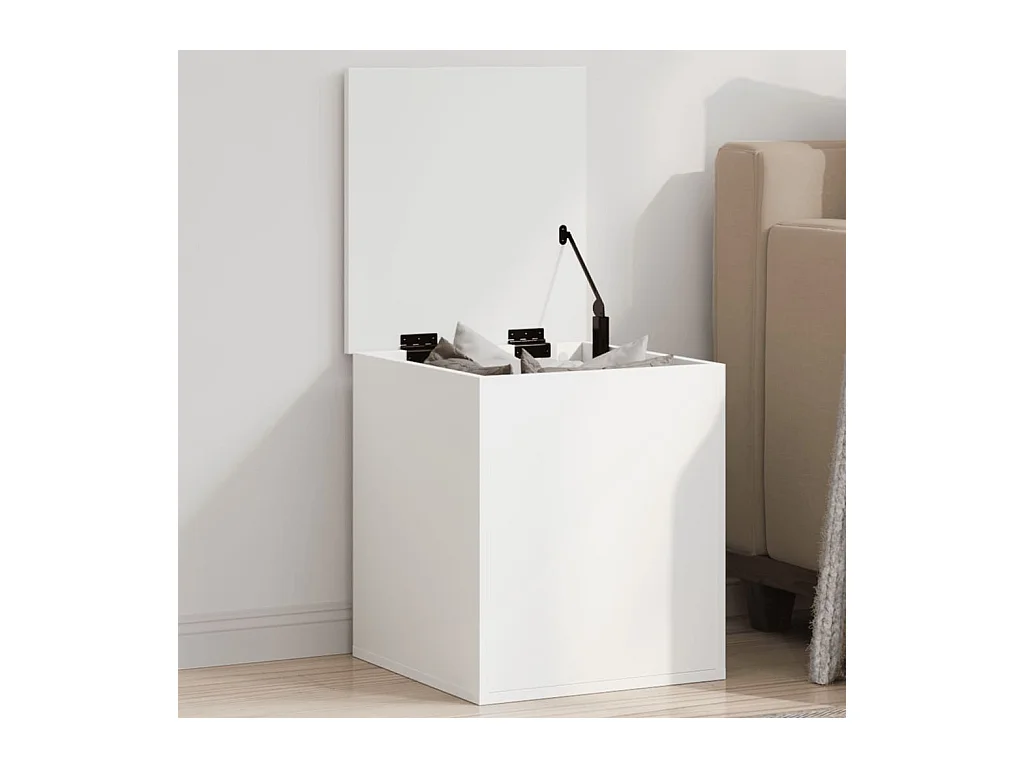 Boîte de rangement blanc 40x42x46 cm bois d'ingénierie
