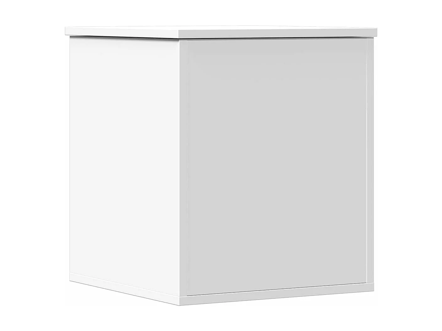 Boîte de rangement blanc 40x42x46 cm bois d'ingénierie