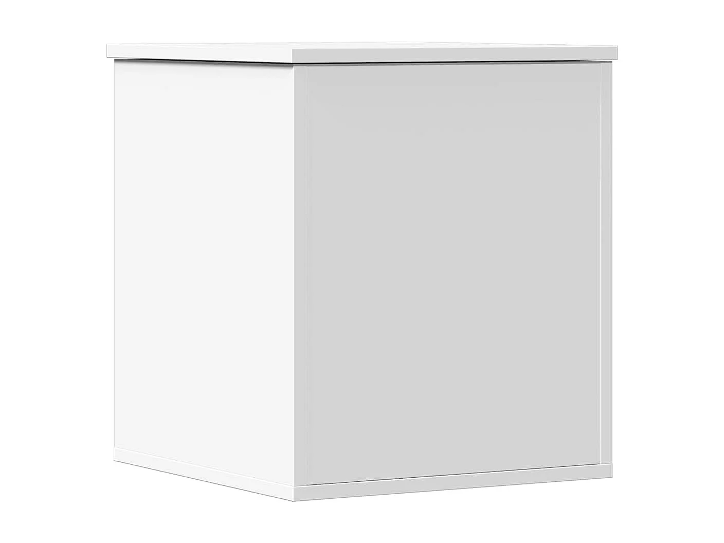 Boîte de rangement blanc 40x42x46 cm bois d'ingénierie