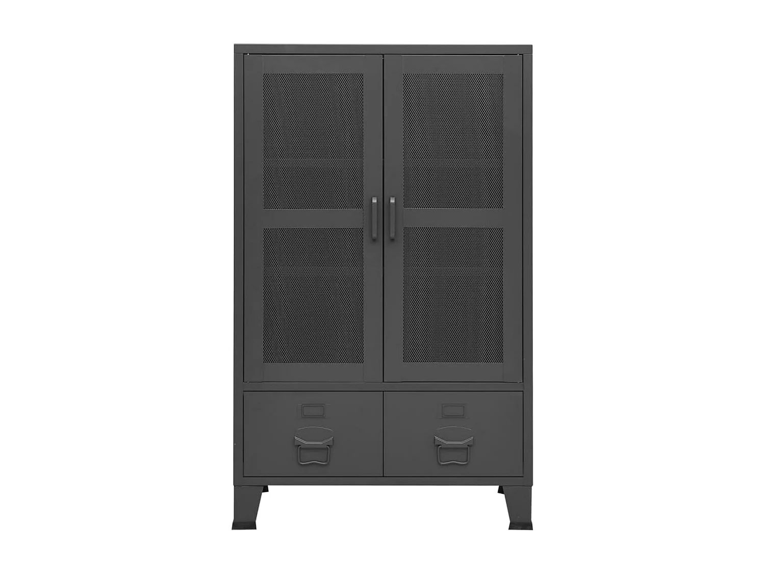 Industrielle Aufbewahrungskiste Anthrazit 70x40x115 cm Metall