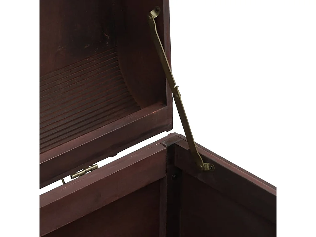 Cofre del tesoro con pestillos de madera contrachapada de color marrón oscuro