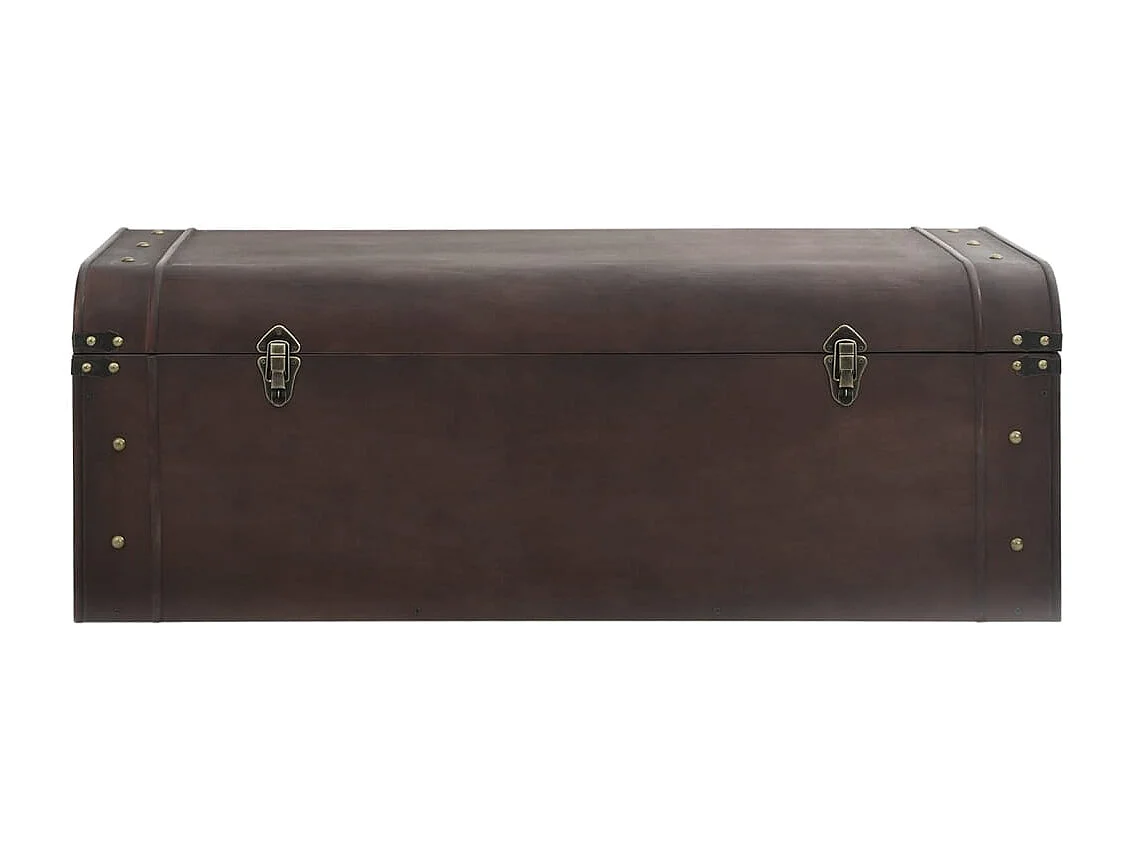 Baú do tesouro com travas de madeira compensada marrom escuro