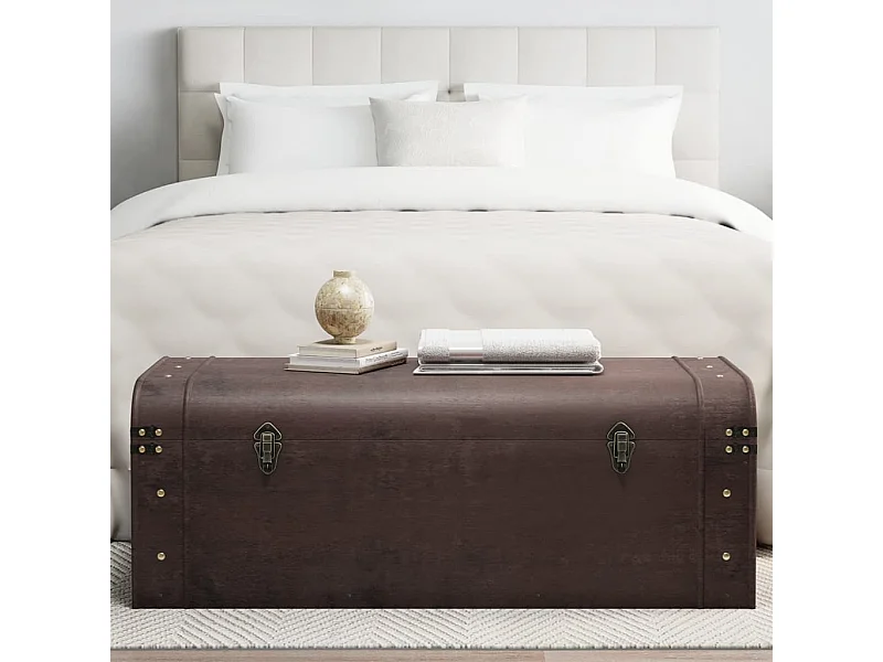 Coffre à trésors avec loquets marron foncé contreplaqué