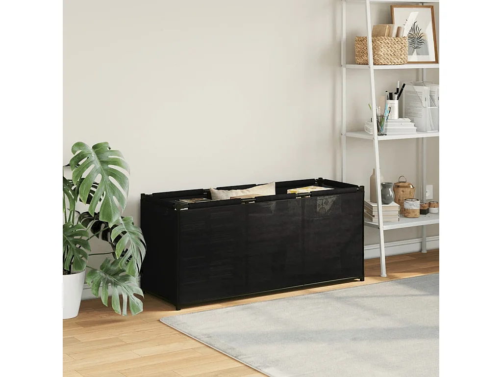Boîte de rangement noir 105x34,5x45 cm tissu