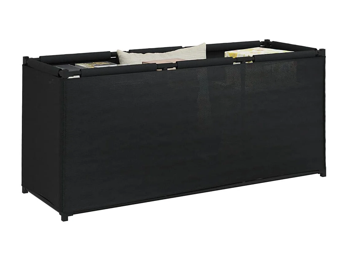 Boîte de rangement noir 105x34,5x45 cm tissu