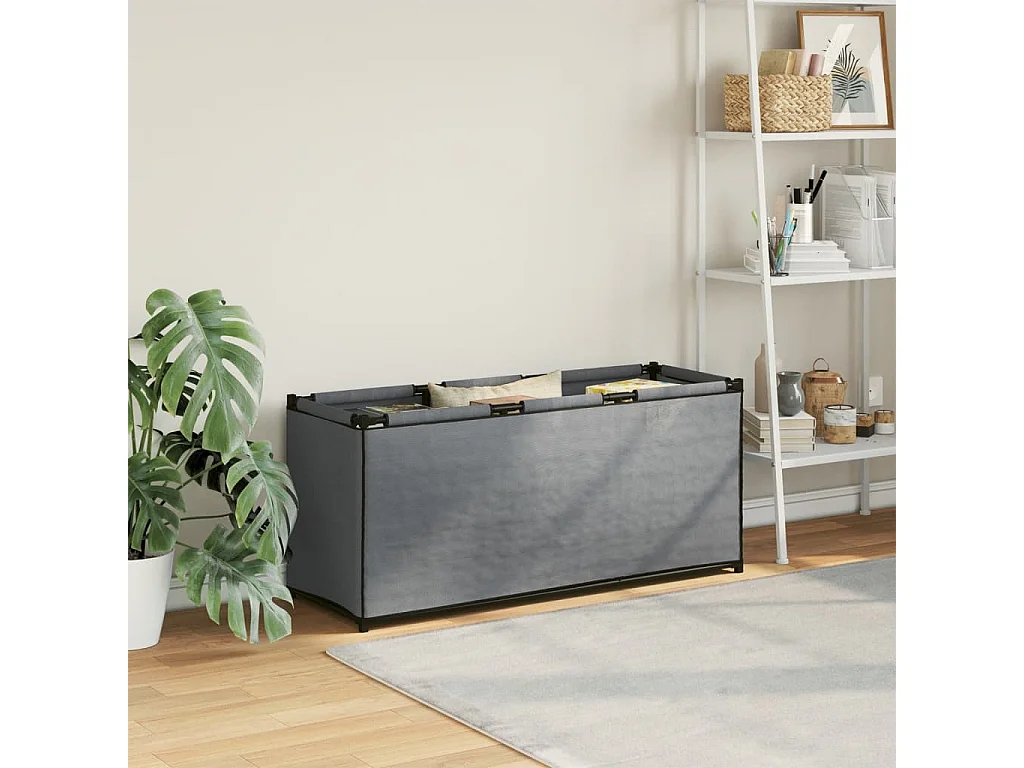 Caixa de armazenamento cinza 105x34,5x45 cm tecido