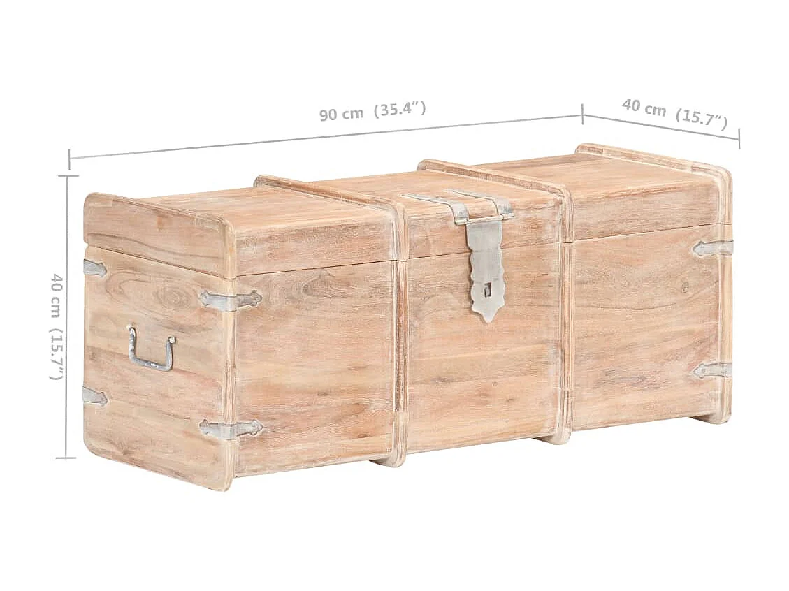 Cómoda de almacenaje 90x40x40 cm madera maciza de acacia