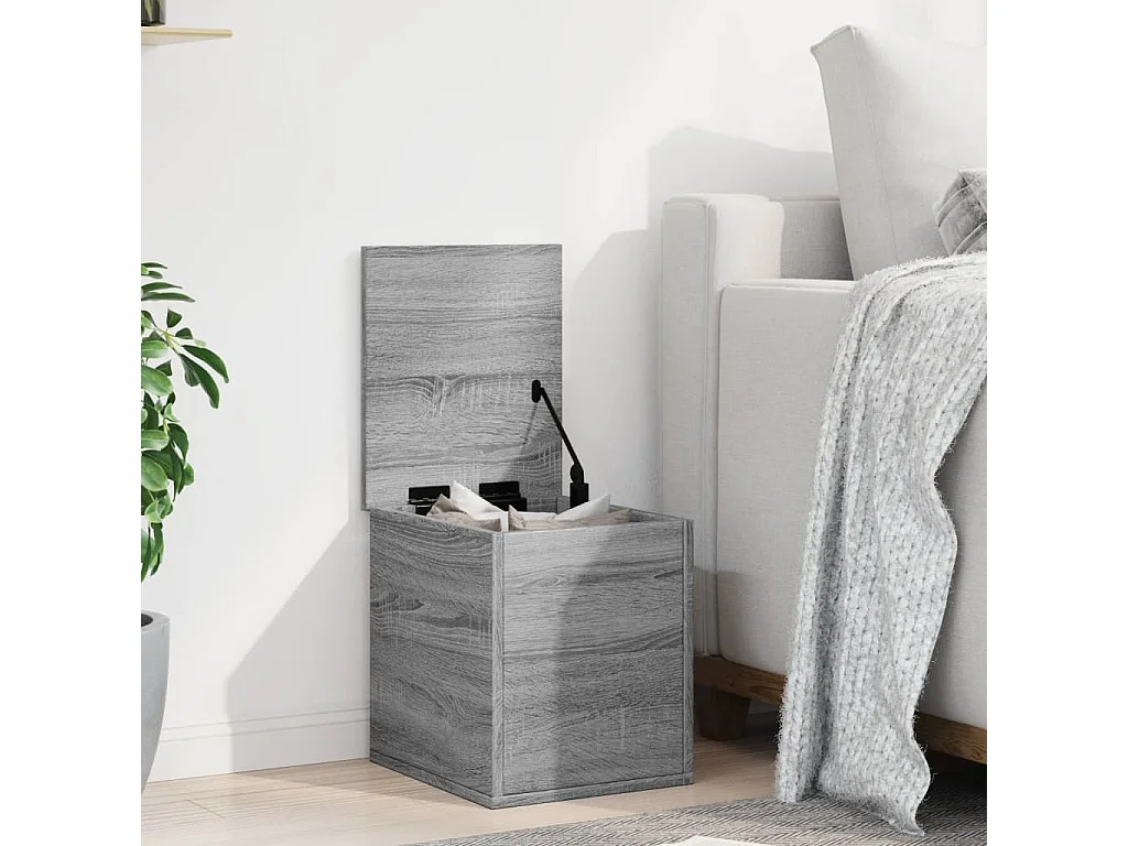 Sonoma graue Aufbewahrungsbox 30x35x35 cm aus Holzwerkstoff