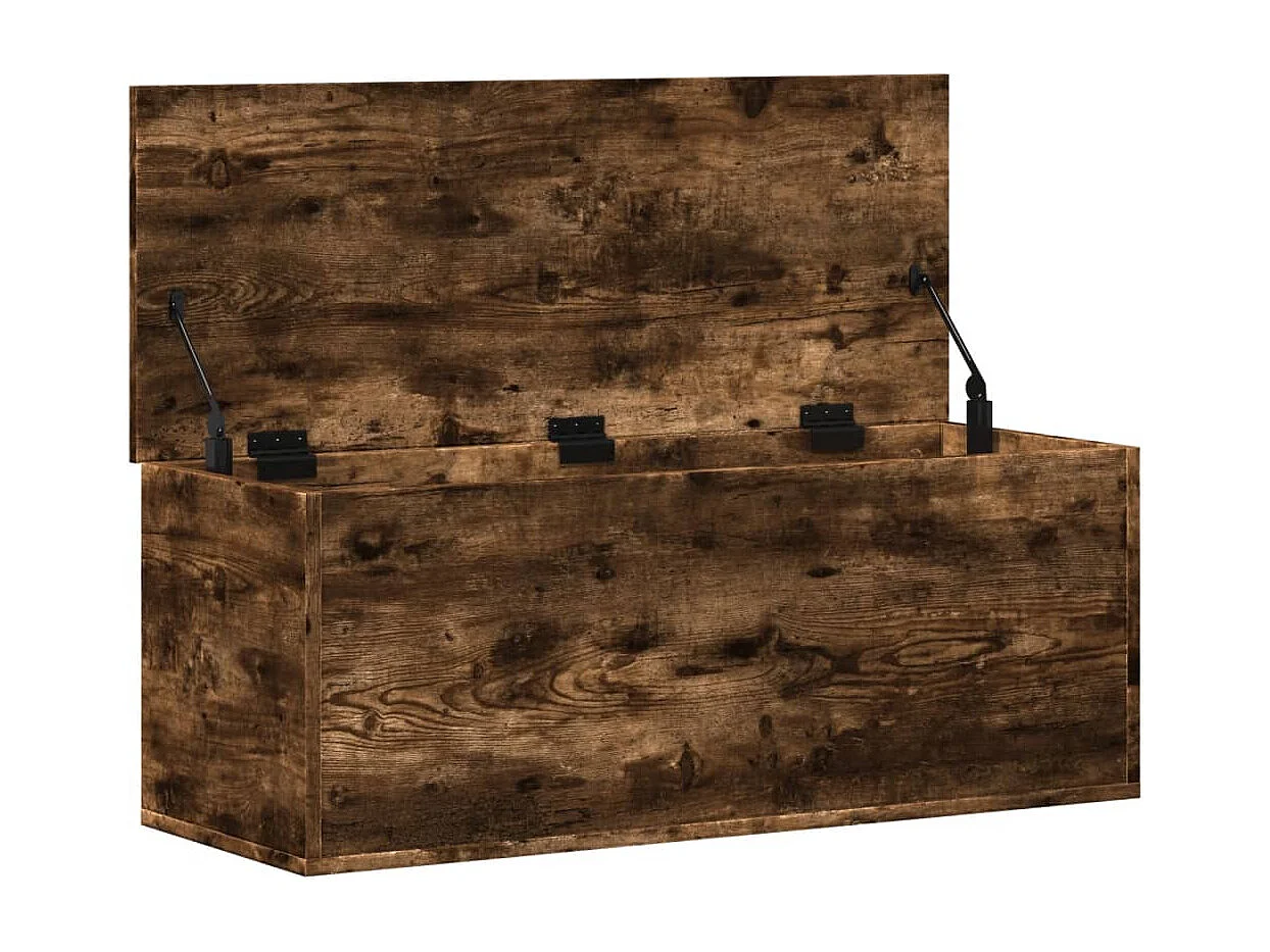 Aufbewahrungsbox aus geräucherter Eiche, 90 x 35 x 35 cm, Holzwerkstoff