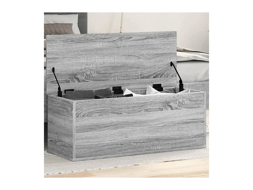 Scatola portaoggetti Sonoma grigia 90x35x35 cm in derivati del legno