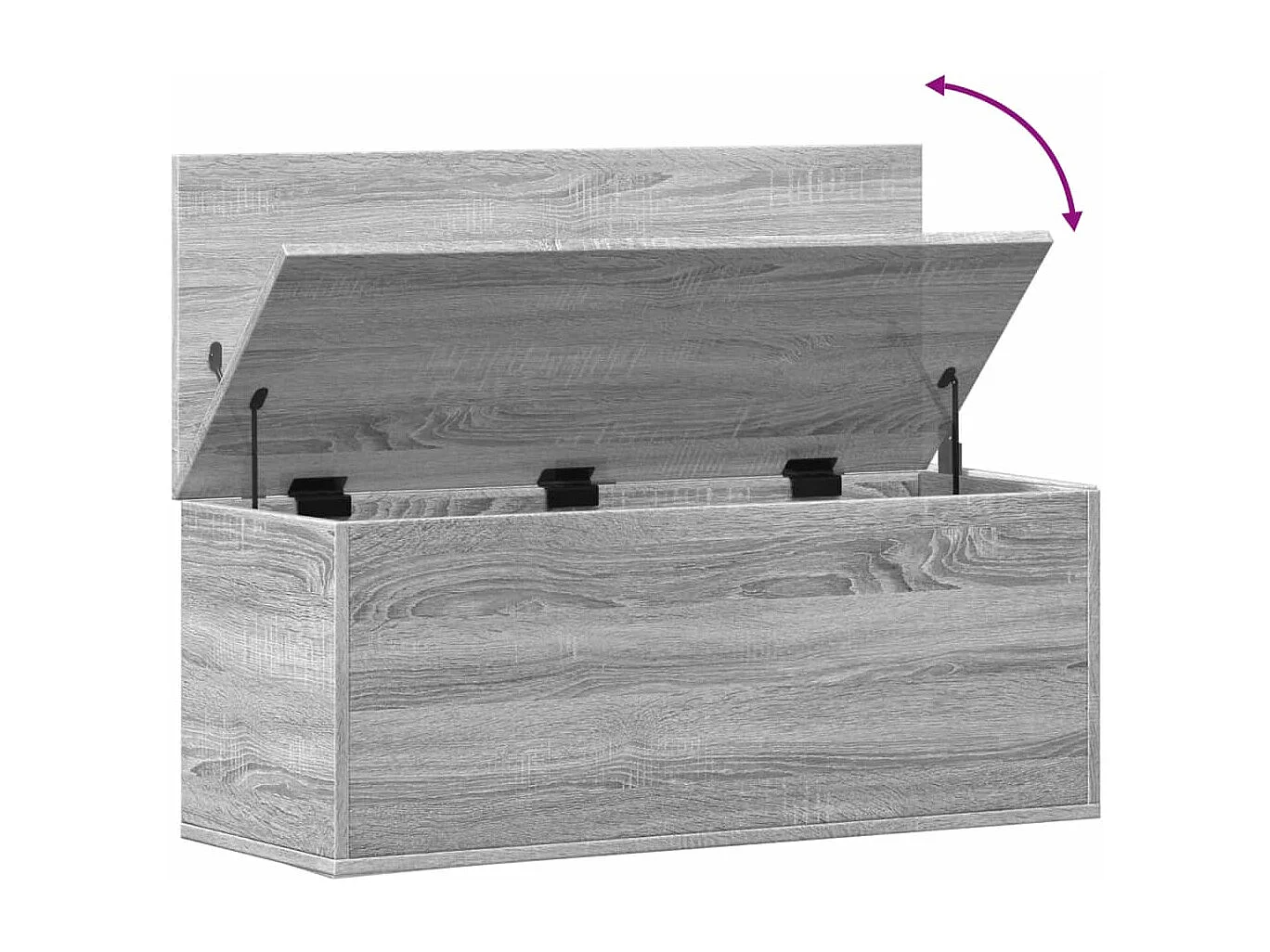 Sonoma graue Aufbewahrungsbox 90x35x35 cm aus Holzwerkstoff