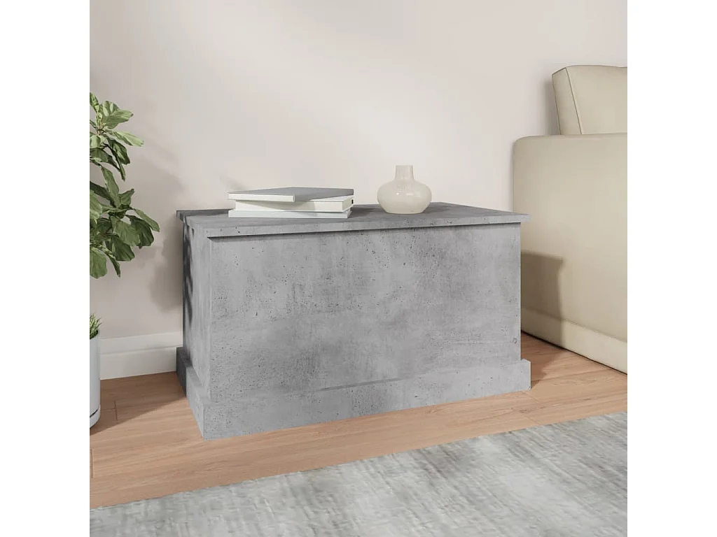 Boîte de rangement gris béton 70x40x38 cm bois d'ingénierie