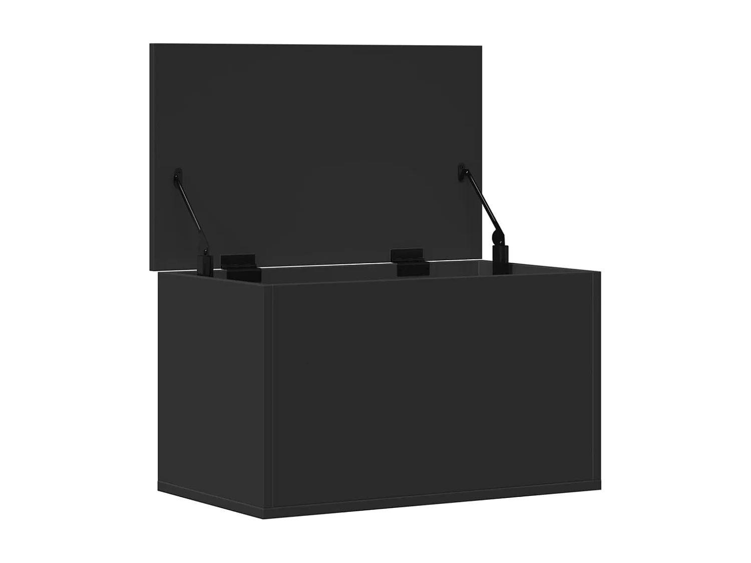 Boîte de rangement noir 60x35x35 cm bois d'ingénierie