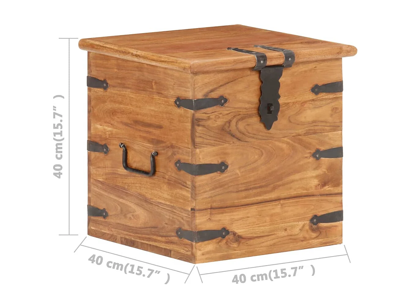 Cassapanca 40x40x40 cm Legno massello di acacia