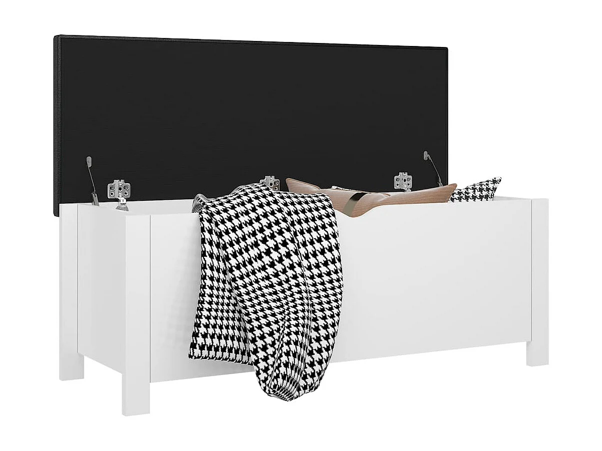 Kissen-Aufbewahrungsbox, glänzend weiß, 105 x 40 x 45 cm, Spanplatte