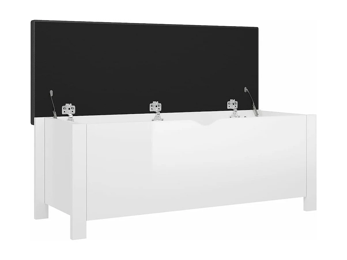 Kissen-Aufbewahrungsbox, glänzend weiß, 105 x 40 x 45 cm, Spanplatte