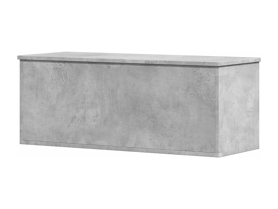 Baule portaoggetti grigio cemento 90x35x35 cm in derivati del legno