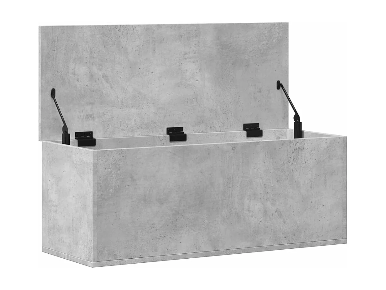 Betongrijze opbergdoos 90x35x35 cm samengesteld hout