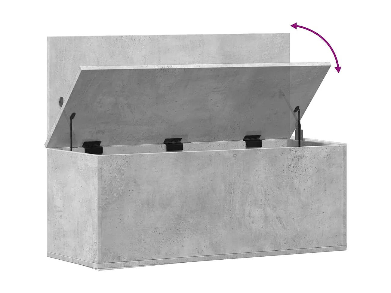 Betongrijze opbergdoos 90x35x35 cm samengesteld hout