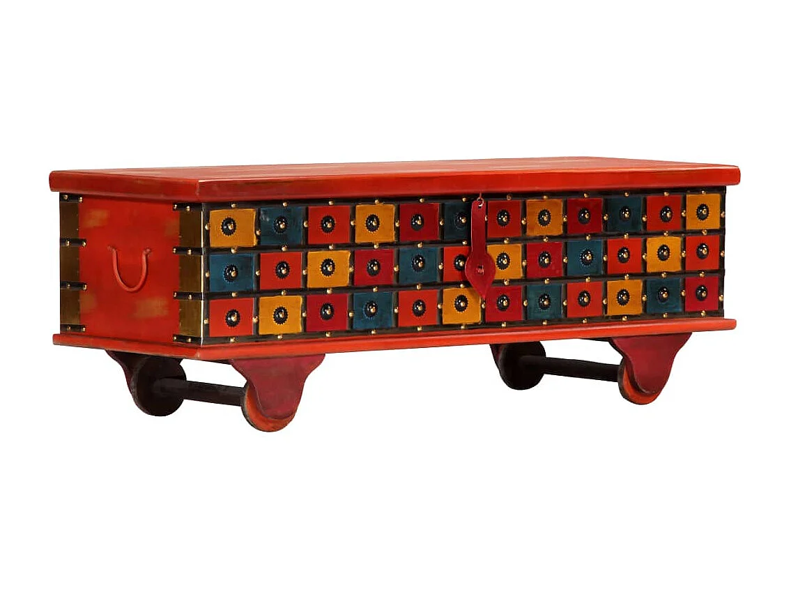 Caja de almacenamiento roja 110x40x40 cm Madera maciza de acacia