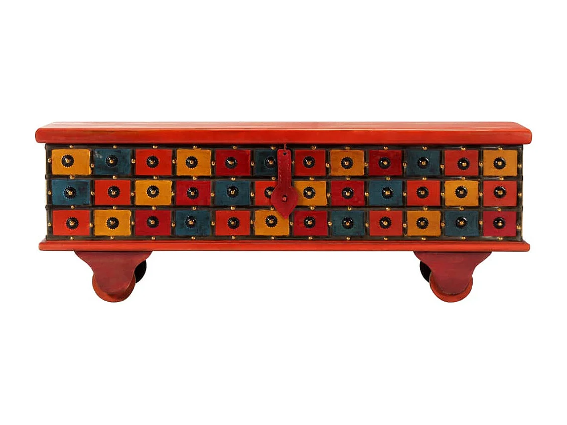 Caja de almacenamiento roja 110x40x40 cm Madera maciza de acacia