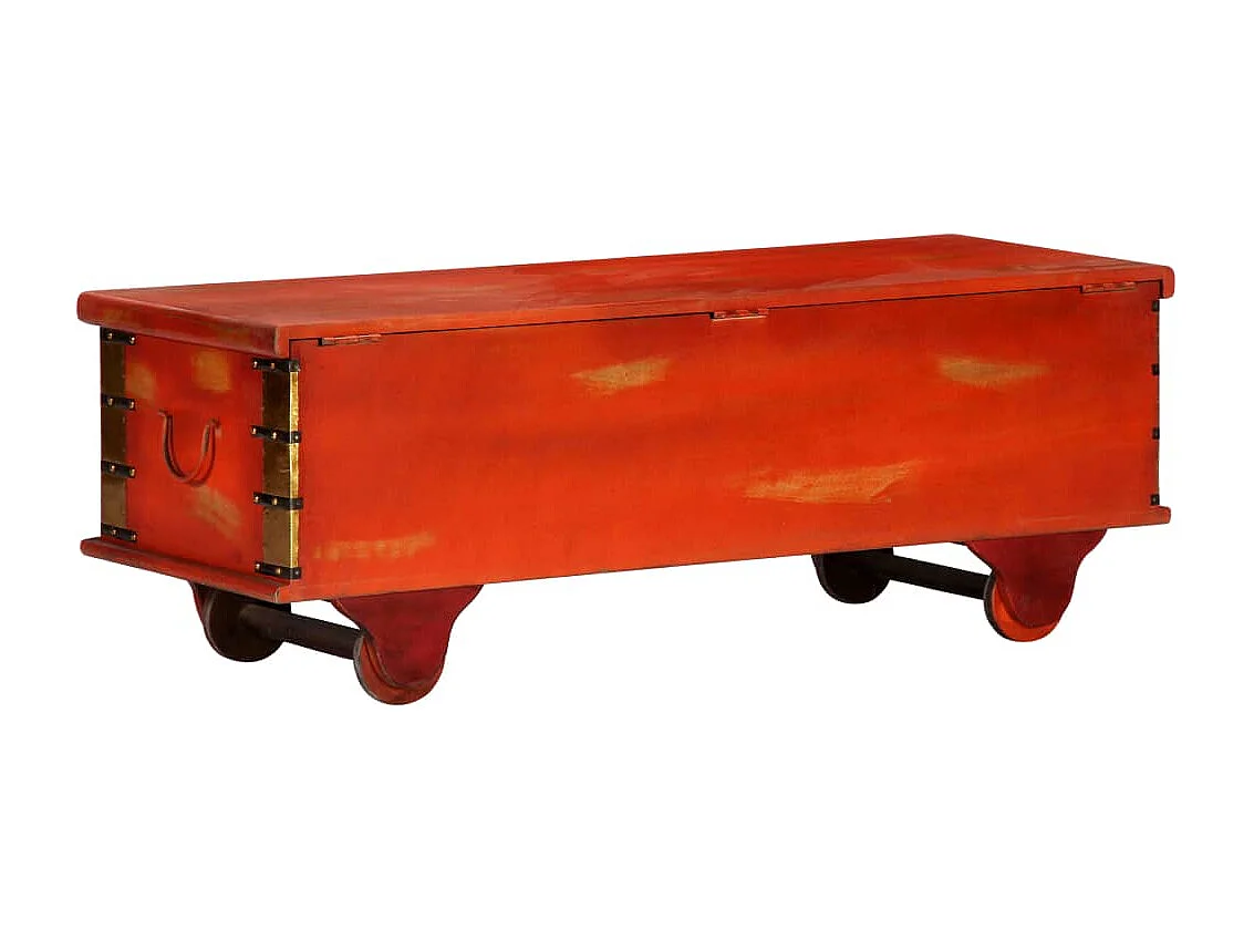 Caja de almacenamiento roja 110x40x40 cm Madera maciza de acacia