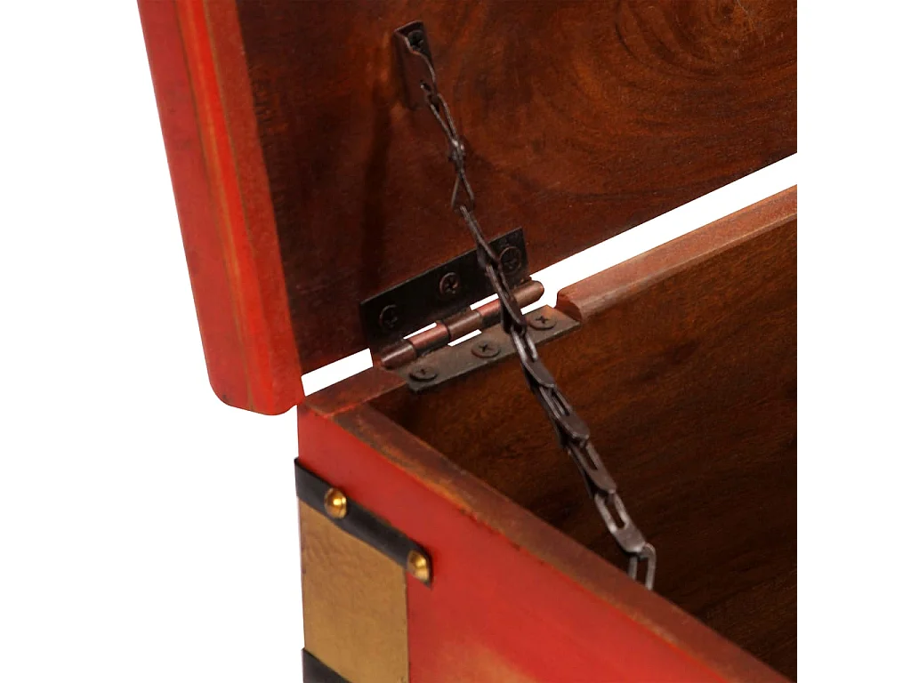 Caja de almacenamiento roja 110x40x40 cm Madera maciza de acacia