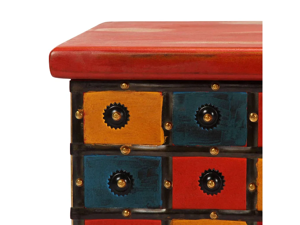 Caja de almacenamiento roja 110x40x40 cm Madera maciza de acacia