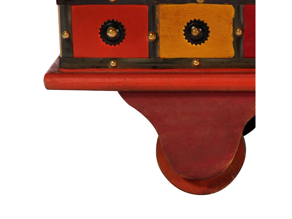 Caja de almacenamiento roja 110x40x40 cm Madera maciza de acacia