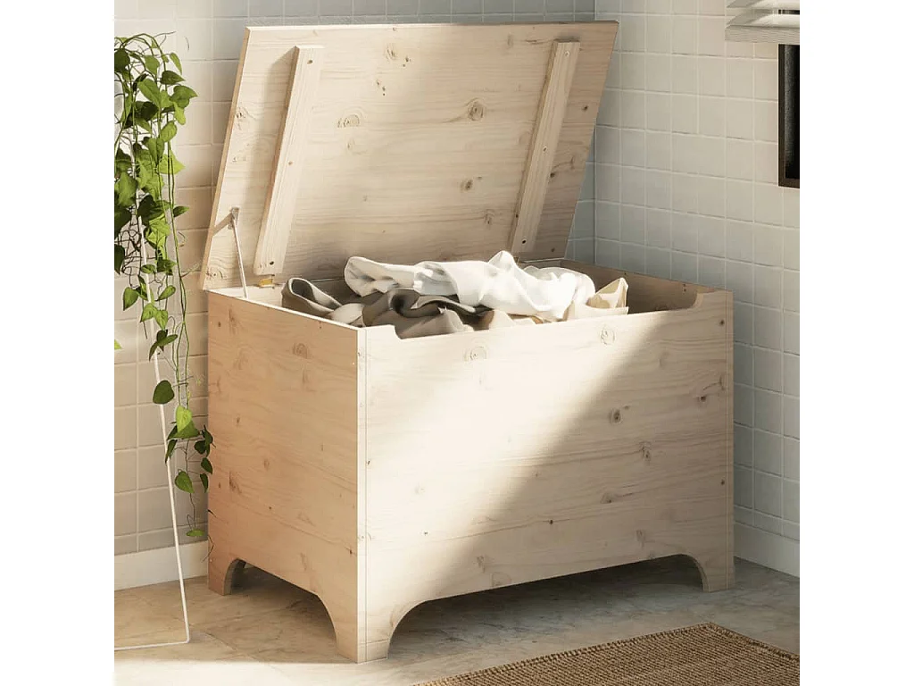 Boîte de rangement avec couvercle RANA bois massif de pin