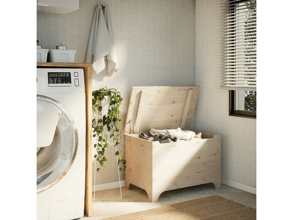 Boîte de rangement avec couvercle RANA bois massif de pin