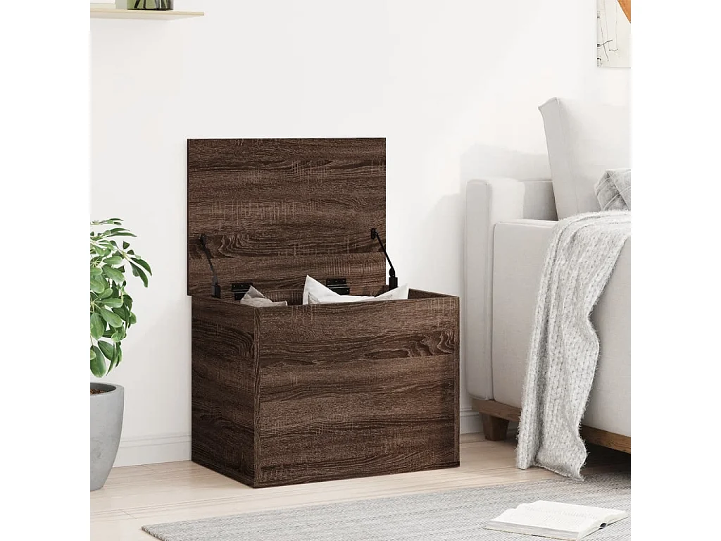 Scatola portaoggetti in rovere marrone 60x42x46 cm in multistrato