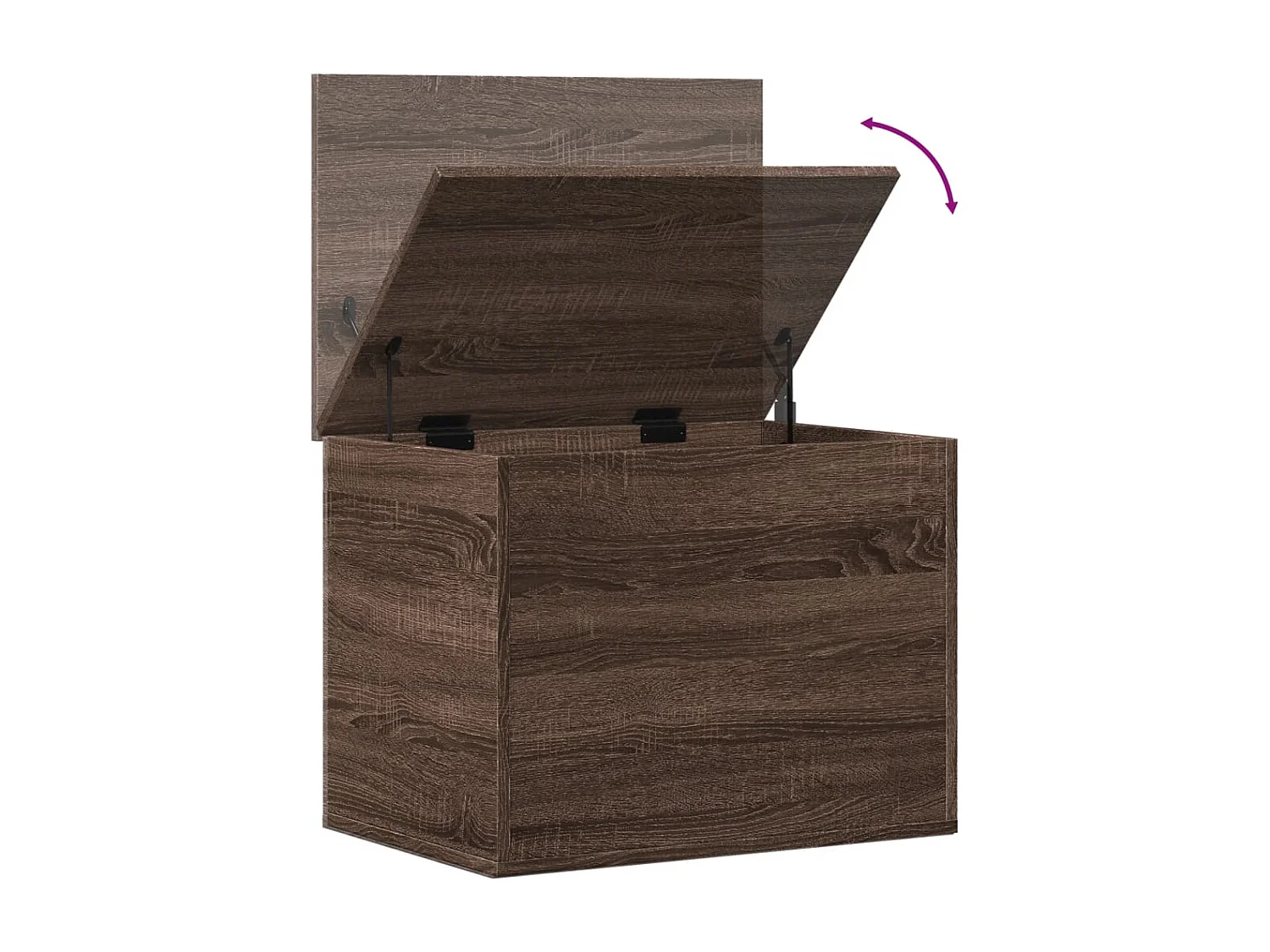 Scatola portaoggetti in rovere marrone 60x42x46 cm in multistrato