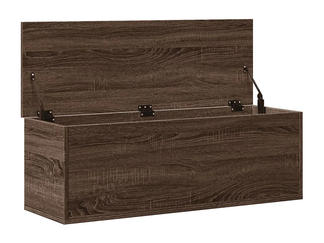 Aufbewahrungsbox aus brauner Eiche, 102 x 35 x 35 cm, Holzwerkstoff