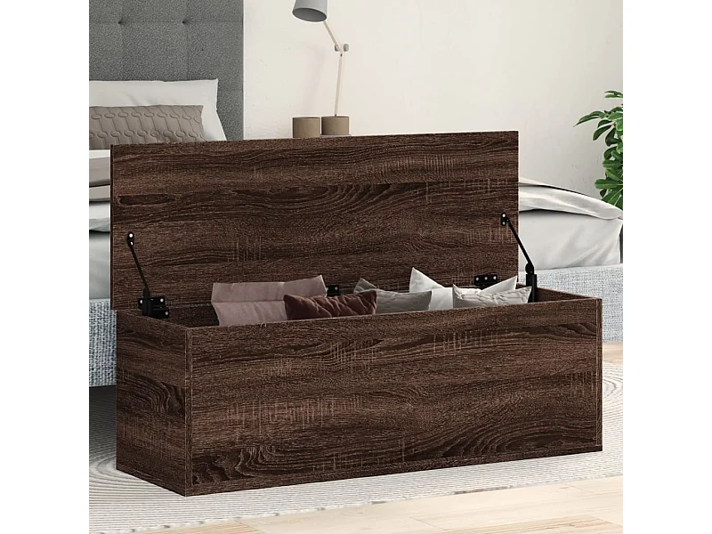 Boîte de rangement chêne marron 102x35x35 cm bois d'ingénierie