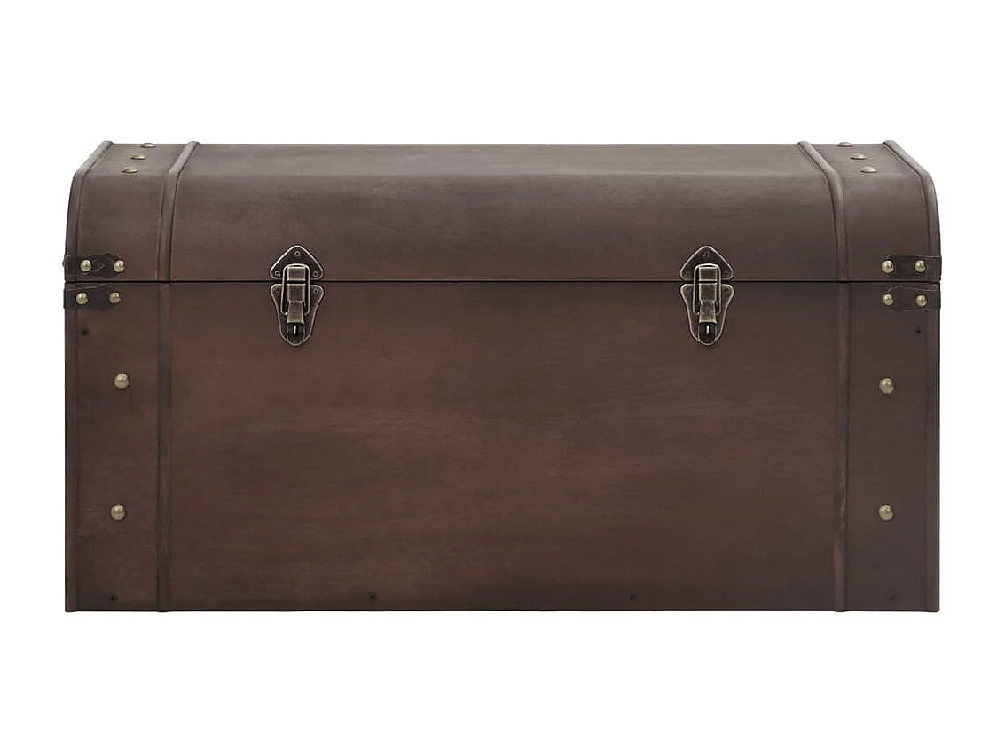 Baú do tesouro com travas de madeira compensada marrom escuro
