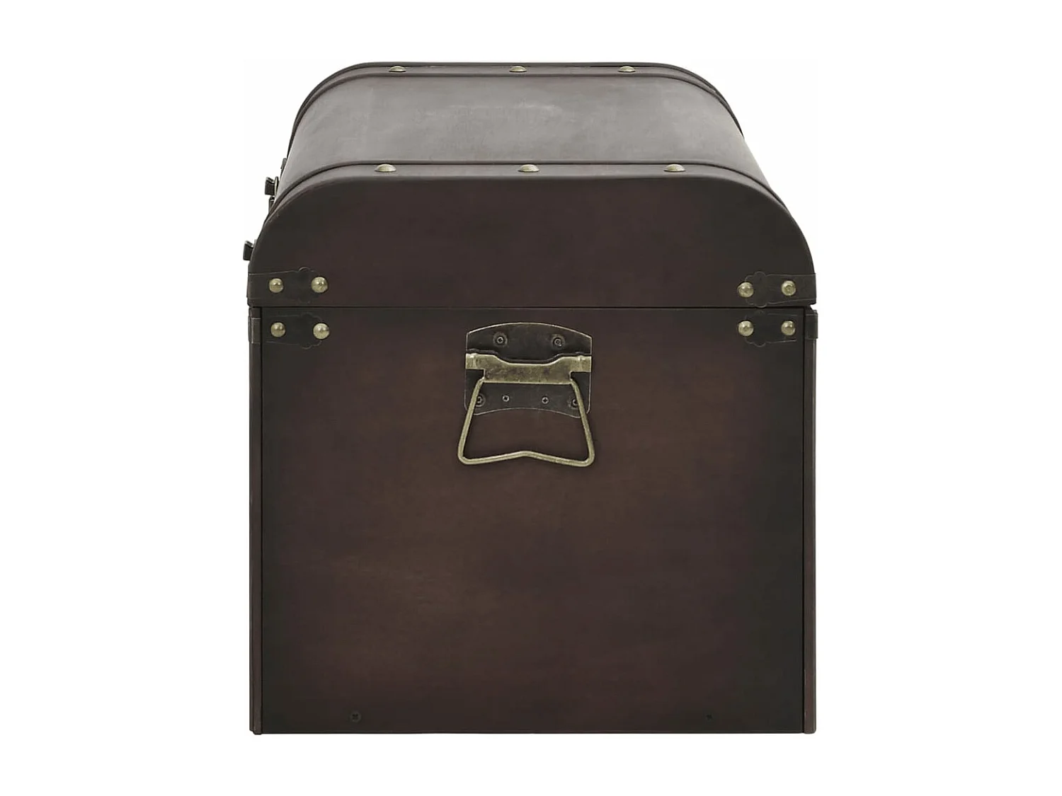 Baú do tesouro com travas de madeira compensada marrom escuro