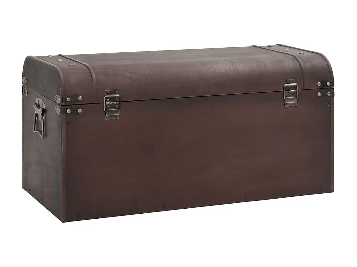 Coffre à trésors avec loquets marron foncé contreplaqué