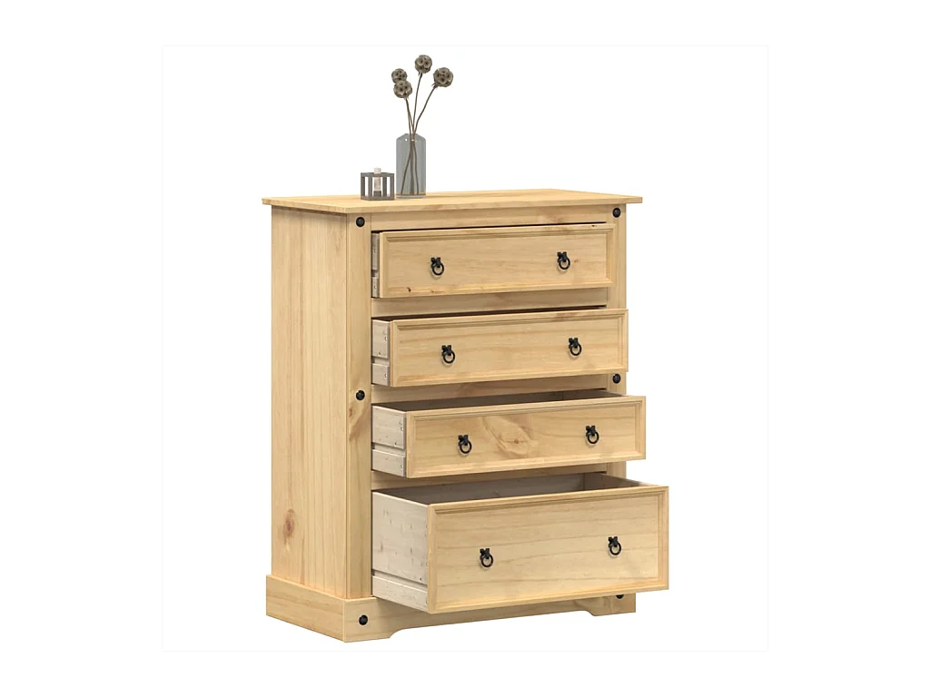 Commode Corona 92x48x120 cm bois massif de pin