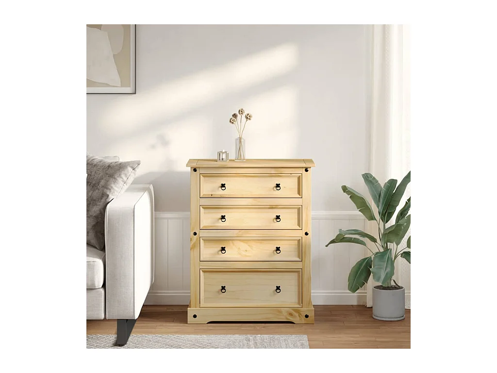 Commode Corona 92x48x120 cm bois massif de pin