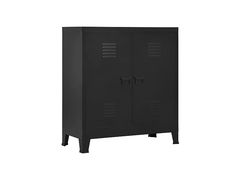 Caixa de armazenamento industrial preta 90x40x100 cm aço