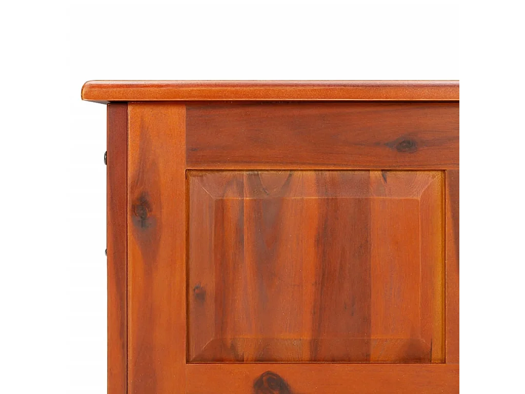 Coffre de rangement avec couvercle marron bois massif d'acacia