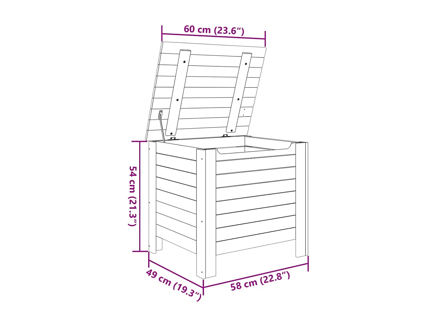 Boîte de rangement avec couvercle RANA blanc bois massif de pin