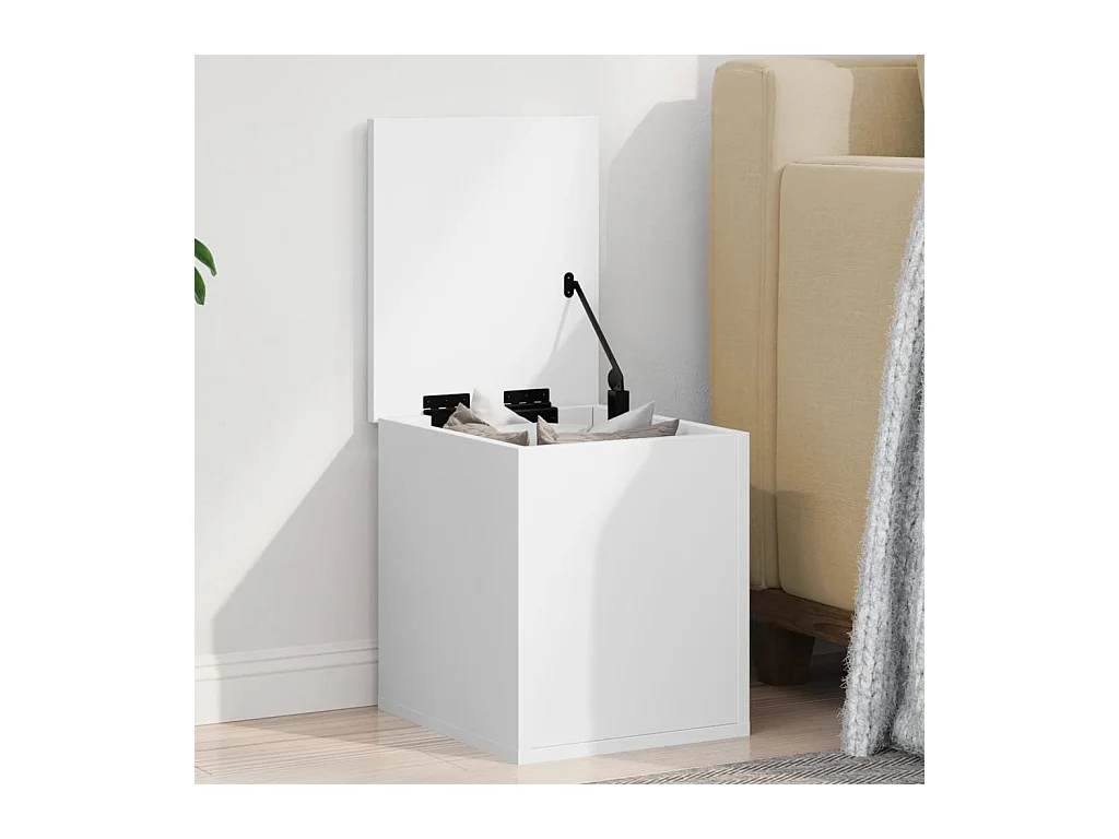 Caja de almacenamiento blanca 30x35x35 cm de madera contrachapada