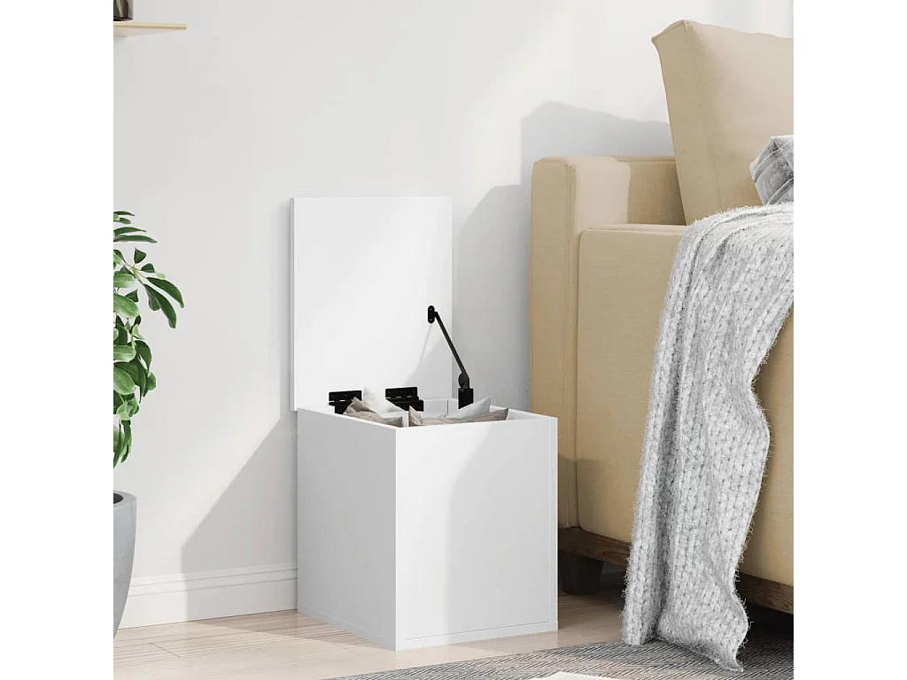 Boîte de rangement blanc 30x35x35 cm bois d'ingénierie