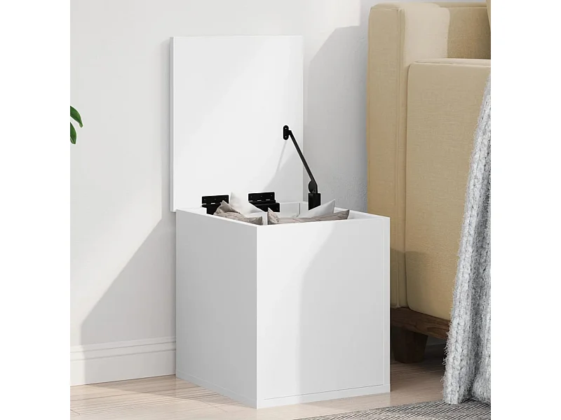 Boîte de rangement blanc 30x35x35 cm bois d'ingénierie