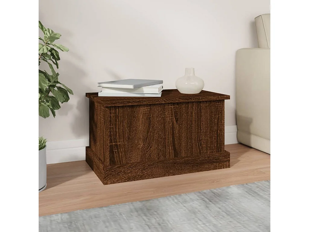 Aufbewahrungsbox aus brauner Eiche, 50 x 30 x 28 cm, Holzwerkstoff
