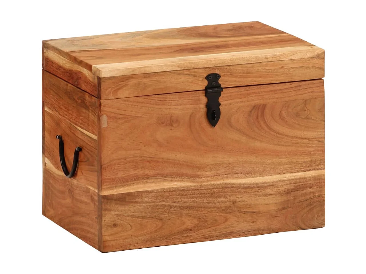 Caja de almacenamiento 39x28x31 cm Madera maciza de acacia