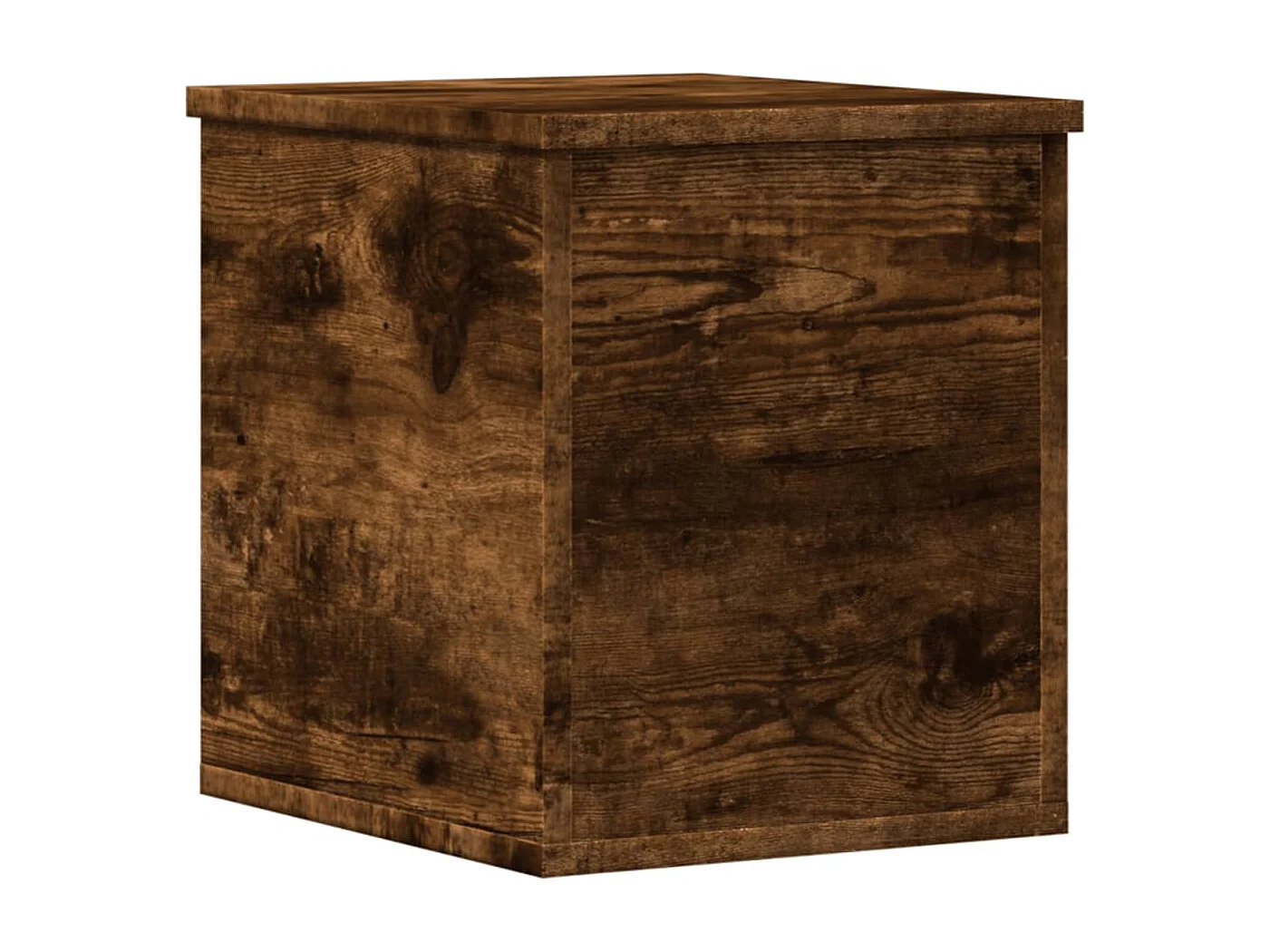 Boîte de rangement chêne fumé 30x35x35 cm bois d'ingénierie